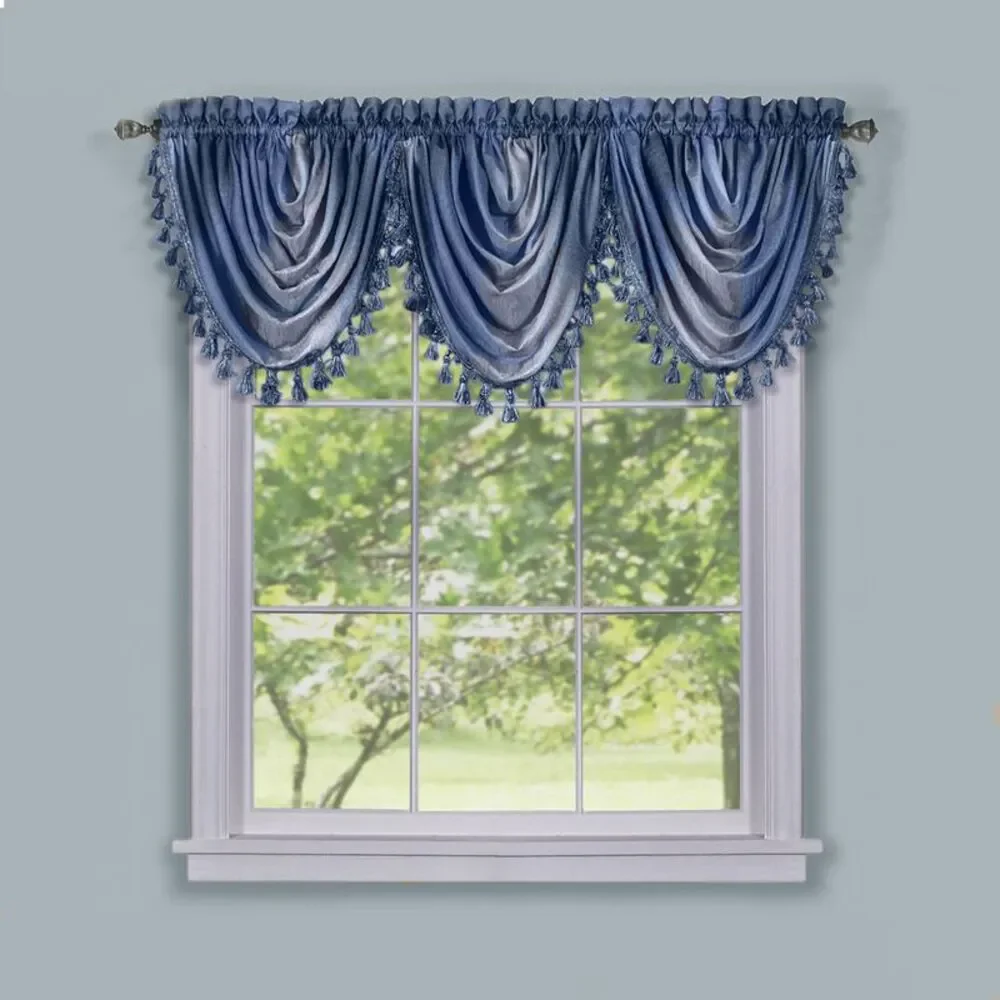 Woven Trends Valances for Windows, Ombre Curtains Modern Semi-Sheer Valance,